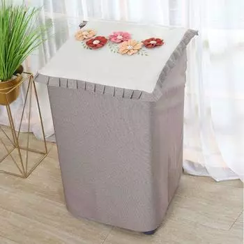 Fabric Washing Machine Dust Cover Waterproof and Sun Protection Wave Wheel Upper Cover Cloth Washing Machine Cover Automatic Washing Machine Cover Flowers 70*70*90cm pass code