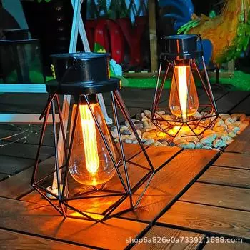 Фабричный солнечный фонарь из кованого железа, креативный ретро, уличные садовые украшения, фонарь, пейзажный фонарь, декоративная сцена.