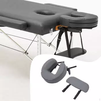 Face Cradle with Pillow for Massage Table Adjustable Equipment Versatile and Armrest Neck gray
