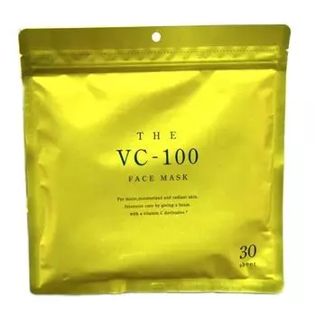 Face Mask V THE FACE MASK Face Mask Vitamin C Intensive Care Transparent Skin Face Pack 30 Pieces Large Capacity VC-100