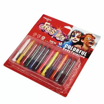 Face paint 12 colors pen set body paint pen type crayon Halloween cosplay party goods [Worldcosmetics365] skin-friendly [item]