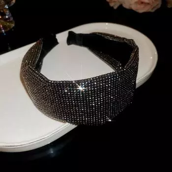 Face Wash Wide Edge Hairband Shiny Blingbling Hair Hoop Sweet Rhinestone Headband Daily