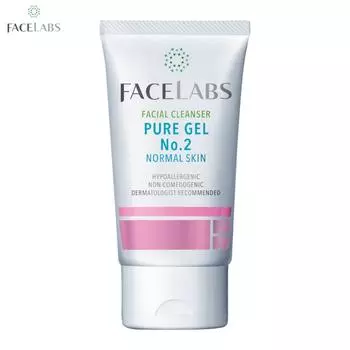 FACELABS Очищающее средство для лица Pure Gel №2 для нормальной кожи, гипоаллергенное, некомедогенное, рекомендовано дерматологами, 50 мл. 50 ml.