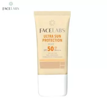FACELABS Ultra Sun Protection SPF50 PA+++ Бежевый, чувствительная кожа, некомедогенный, рекомендуется дерматологом, 20 мл. 20 ml.