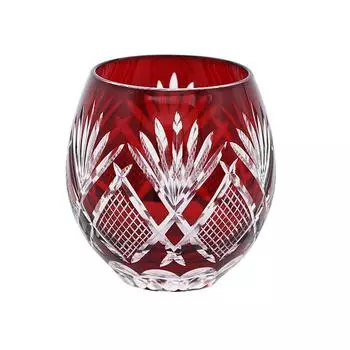 Faceted glass gift Kiriko Tama Hibiki (Red)