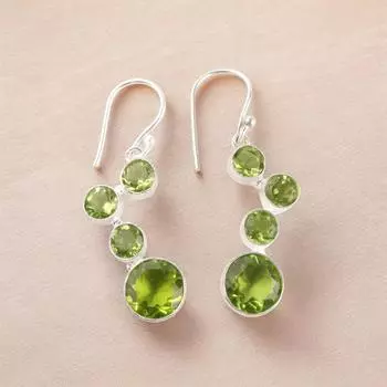 Faceted Peridot Gemstone 925 Sterling Silver Earrings Jewelry For Thanksgiving EE-161-7