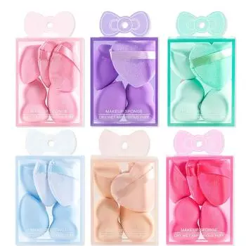 Facial Beauty Liquid Foundation Special Beveled Love Beauty Egg Puff Dry and Wet Dual-function Makeup Tool синий