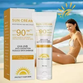 Солнцезащитный крем для лица Солнцезащитный крем для защиты кожи Новый солнцезащитный крем Отбеливающий увлажняющий крем для лица Антивозрастной контроль жирности 1PCS