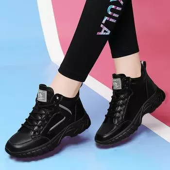 Factory direct sales 2024 winter women s shoes new cotton shoes piled thickened warm women s soft sole soft surface casual shoes 35