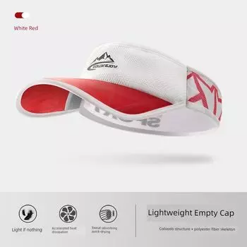 Factory Direct Sales Fishing Hat Professional Marathon Sports Running Hat Sweat-Absorbent Quick-Drying Duck Tongue Topless Hat Sun Protection XMZ280 White All yards