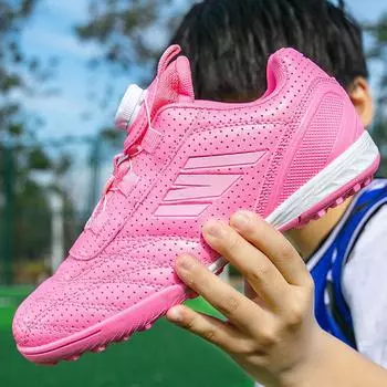 Factory direct sales football shoes Velcro children s men s and women s broken nails training artificial grass sports shoes 28