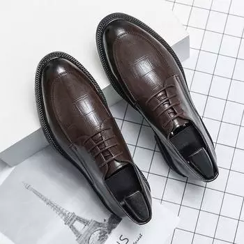 Factory direct sales hairstylist male new fashion Korean version trend casual shoes, large size leather shoes 38