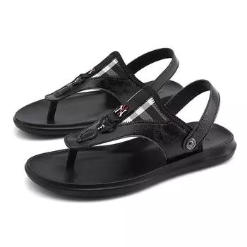 Factory direct sales high-quality men s sandals summer new men s shoes comfortable soft-soled sandals dual-purpose sandals trendy slippers 38 чёрный