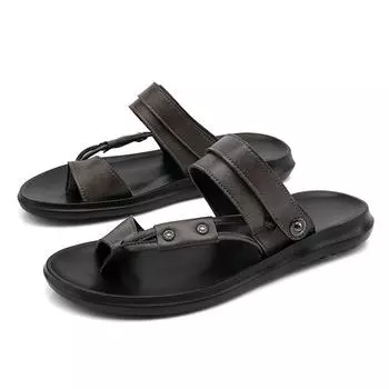Factory direct sales high-quality men s sandals summer new men s shoes comfortable soft-soled sandals dual-purpose sandals trendy slippers 39 чёрный