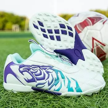 Factory direct sales knob football shoes children s low-top men s and women s spikes training artificial grass sports shoes 25