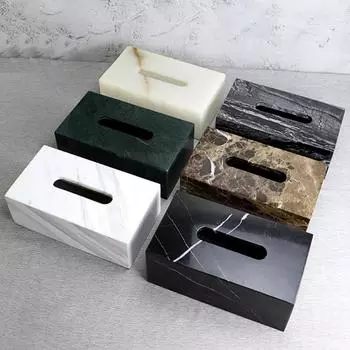 Factory Outlet 25x14x10CM кубовидная коробка из натурального мрамора, большой ящик для хранения салфеток
