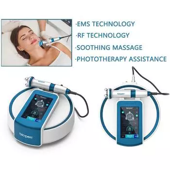 Factory T6 BIO Pen Многофункциональная косметическая машина для похудения лица Красота Устройство для ухода за кожей Синий светодиод EMS 360 градусов Массаж RF Lift