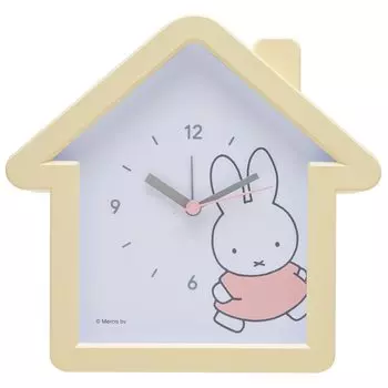 Factory Table Clock Miffy House Type Clock Analog Silent Continuous Second Hand Can Be Used as a Hanging Ivory T S MF-5520344IV