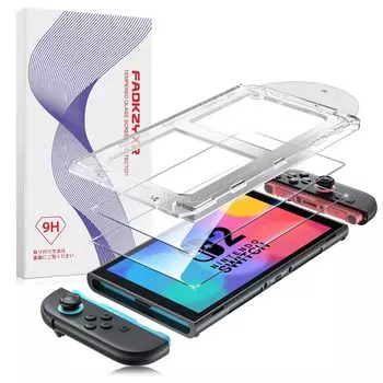 Fadkzyxr Защитная пленка из стекла для Switch 2 с направляющей, изготовленная из закаленного стекла Asahi 9H, высокая автоматическая защита от пыли, автоматическая и простая для Switch 2 [Набор 2] Рамка,