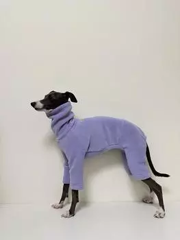 Fahison Whippet Italian Greyhound Clothing Роскошные флисовые пижамы для собак Зимняя теплая водолазка Эластичная одежда для домашних животных M 4-5KG