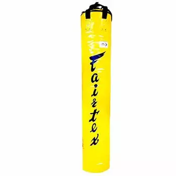 Fairtex UNFILLED 6ft Muay Thai Banana Bag Yellow Heavy Punching Bag for Kick Boxing MMA K1 (Yellow) - HB1.8m - жёлтый