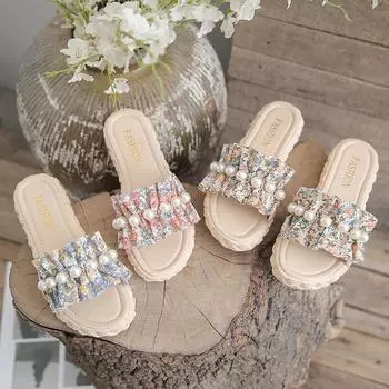 Fairy Cool Slippers 2024 New Summer Beach Shoes Fashion Trend Ladies Casual All-match Ladies Slippers Shoes for Women Sandals 35 красный