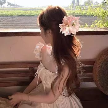 Fairy Floral Shark Clip Korean Style Hair Crab Clip Simulation Flowers Hair Claw Bridal красный