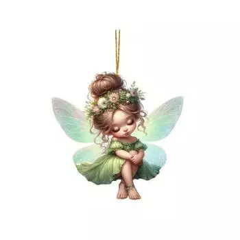 Fairy Green Fun Acrylic Car Hanging Pendant For Mirror Decor And Accessory Keyring