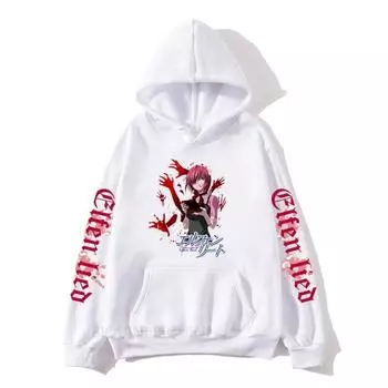 Fairy Melody Lucy Girls Harajuku Printed Осень-зима Повседневная толстовка с капюшоном с пушистыми свободными толстовками и свитшотами для мужчин S белый