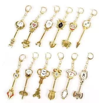 Fairy s Tail, брелок со звездным духом зодиака, аксессуары Лев, Водолей, Дева, ключ созвездия, подарок на день рождения, праздничный подарок