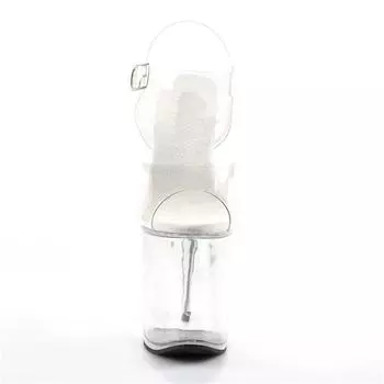 Fairy style super high heel with transparent sandals 2025 new women s summer versatile transparent high heels stiletto 34 прозрачный