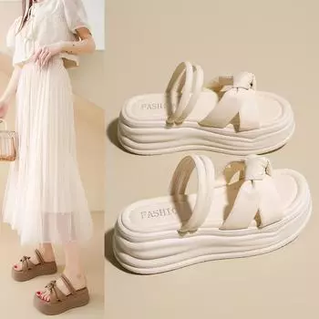 Fairy Two Wear сандалии тапочки женские летние толстые повседневные тапочки для улицы римские пляжные туфли модная женская летняя дышащая обувь 35