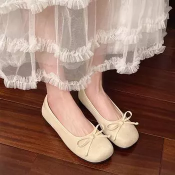 Fairy wind flat bottom shallow mouth Mary Jane women s shoes 2025 new retro versatile one-pedal ballet beanie shoes 35 небесно-голубой