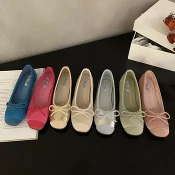 Fairy wind gentle flat evening shoes women s shoes 2024 new spring and summer French silver single shoes women s ballet shoes 35 розовый