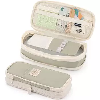 FAISHILAN Пенал большой вместимости с многофункциональным пеналом для инструментов, подходящий для мальчиков средней школы и колледжа, а также для офиса и работы, холщовый пенал