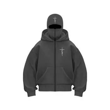 Faith Cross Print Y2k ретро осень и зима уличная одежда для пар топ с капюшоном мужская повседневная спортивная одежда S