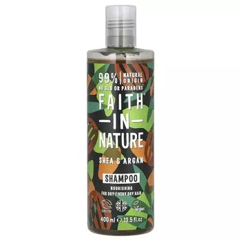 Faith in Nature, Шампунь для сухих/очень сухих волос, Ши и аргана, 13,5 жидких унций (400 мл)