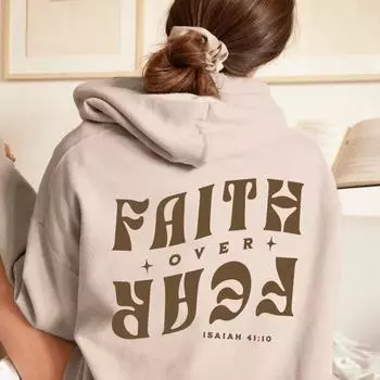 FAITH OVER FAITH Универсальная толстовка с длинными рукавами и капюшоном в европейском и американском стиле с принтом свободного покроя для женщин S фиолетовый