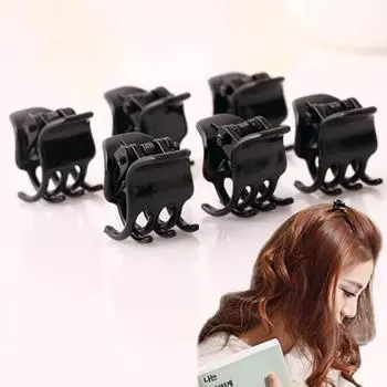 FAITOLAGI 12 шт./компл. простые черные крабовые когти для волос для женщин и девочек, пластиковые мини-заколки для волос, заколки для волос