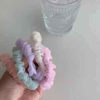 FAITOLAGI шифоновая эластичная повязка для волос для женщин в корейском стиле, аксессуары для волос с хвостиком оранжевый