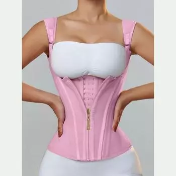 Fajas Colombianas Body Shaper Shapewear Women Жилет Двойной Компрессии Тренажер Для Талии Корсет Молния XXL чёрный