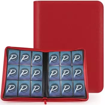 Файл для хранения карточек PAKESI Star Card, 9 карманов, вмещает 360 карточек, лист для сбора карточек Star Cards и других карточек, файл для хранения карточек Star Card Collection (красный) красный