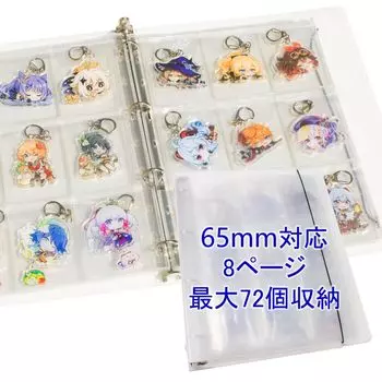 Файл для хранения ключей Чехол для брелока 65 мм Может хранить до 72 предметов Большая вместимость Поставляется с крышкой для защиты от падения Прозрачность Прочный