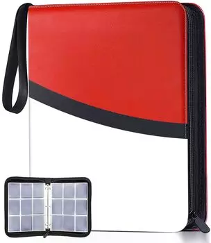 Файл для коллекционных карт Cyoua. Файл для карточек. Вмещает 900 карт. 9 карманов. Изготовлен из искусственной кожи. Чехол-переплет для карточек. Чехол для хранения карточек Pokeka. Чехол для карточек Pokemon. Большой.