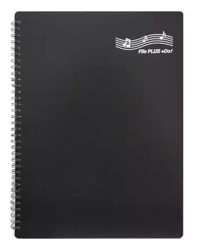 Файл PLUS DO Нотный файл Файл для записи на ленте Письменный кольцевой тип 30 карманов Куплен (Черный, Индивидуально) чёрный