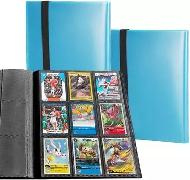 Файл PP Mantle Portable Zipper Card Collection карманные файлы вмещают 160 карточек 9 карманов вмещают 360 карточек (4 карты) (Синий, карты)
