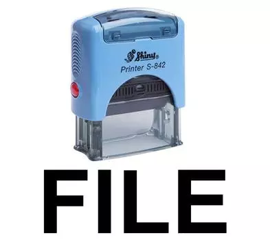 ФАЙЛ Самокрасящий резиновый штамп на заказ Блестящий офисный стационарный штамп Impression Area 14 mm x 38 mm красный