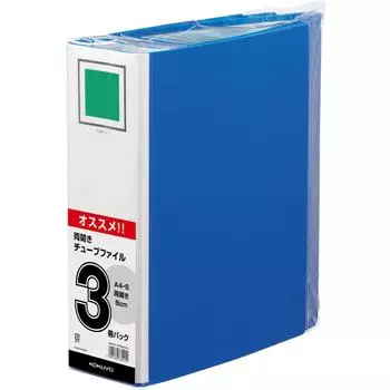 Файл-туба Kokuyo вмещает 800 3 файла, двусторонний, A4, листы, книги, 99KK2F-ETB680BX3 синий