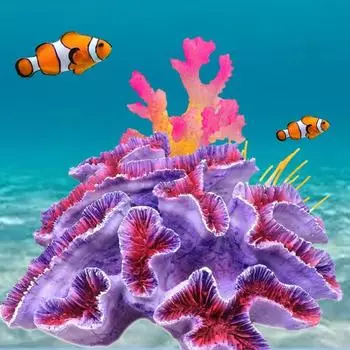 Fake 1PC Resin Decorative Fake Underwater Reef Rock Aquarium Ornaments Coral Reef Aquatic Plants B