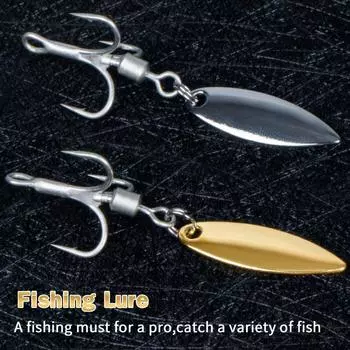 Fake Bait With Barbs Black Tube Rotating Ring Hook Rotating Sequins Swivel Three Hooks Treble Hooks gold-6#